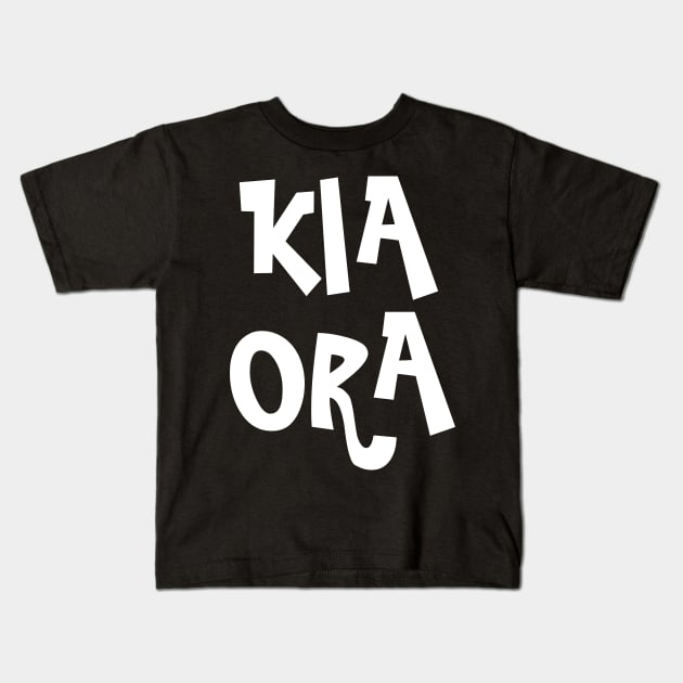 Kia Ora Aotearoa Kids T-Shirt by FaelynArt